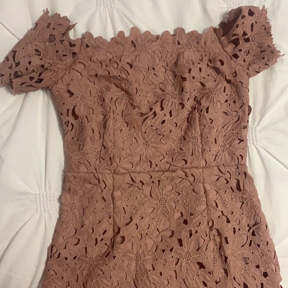 Design Lab - Pink Lace Dress - Off the Shoulder - Picture 4 of 5